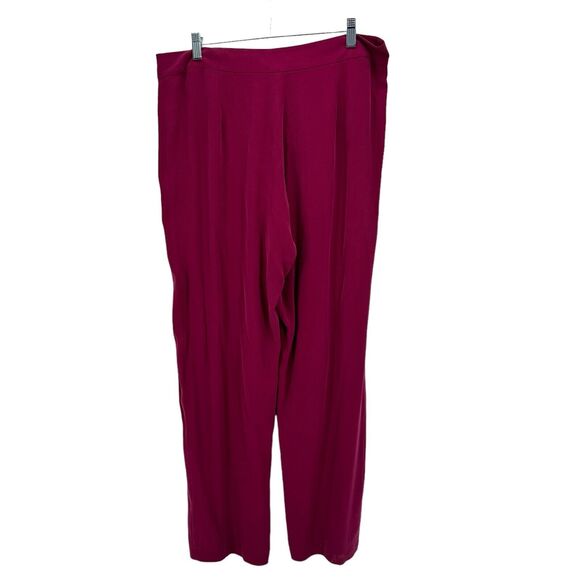 EILEEN FISHER Rhapsody 100% Silk Georgette L Crepe Straight Pant NWT MSRP 248 - Picture 2 of 11